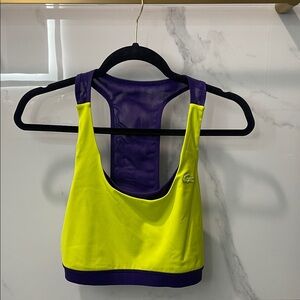 Lacoste Vibrant Yellow and Purple Sports Bra
